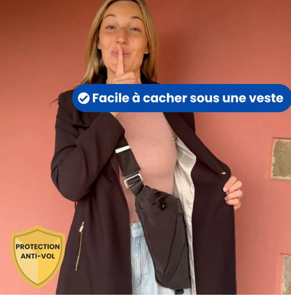 Women's Anti-Theft Nylon Bag with Stripes – Practical and Elegant, Handbag and Shoulder Bag for Outings and Travel