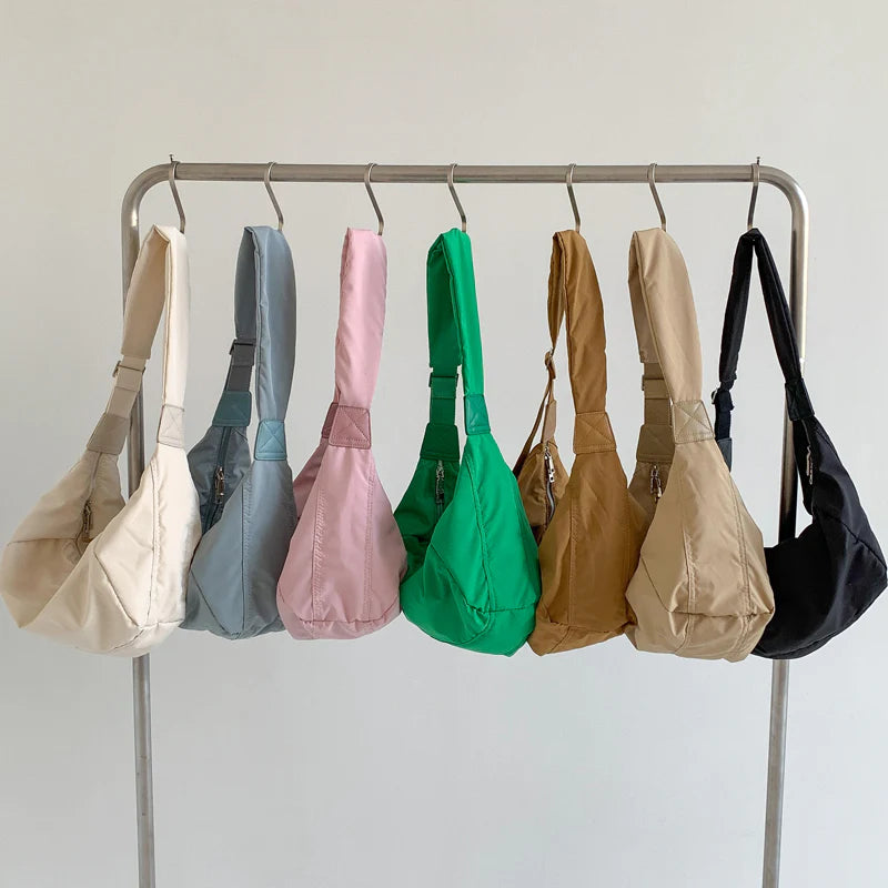 Grand Sac À Bandoulière Femme en Nylon Résistant avec Bandoulière Réglable – Sac Décontracté Ultra Léger pour Quotidien