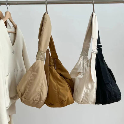 Large Women's Shoulder Bag in Durable Nylon with Adjustable Strap – Ultra-Light Casual Bag for Everyday Use