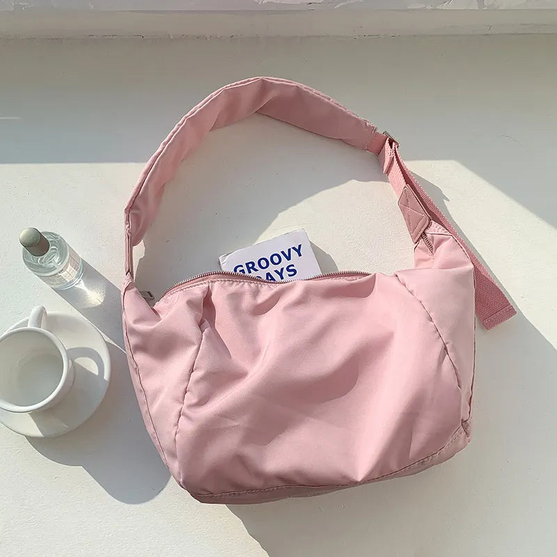 Grand Sac À Bandoulière Femme en Nylon Résistant avec Bandoulière Réglable – Sac Décontracté Ultra Léger pour Quotidien