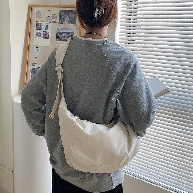 Grand Sac À Bandoulière Femme en Nylon Résistant avec Bandoulière Réglable – Sac Décontracté Ultra Léger pour Quotidien