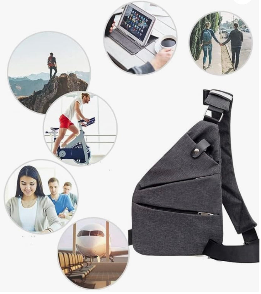 Women's Anti-Theft Nylon Bag with Stripes – Practical and Elegant, Handbag and Shoulder Bag for Outings and Travel