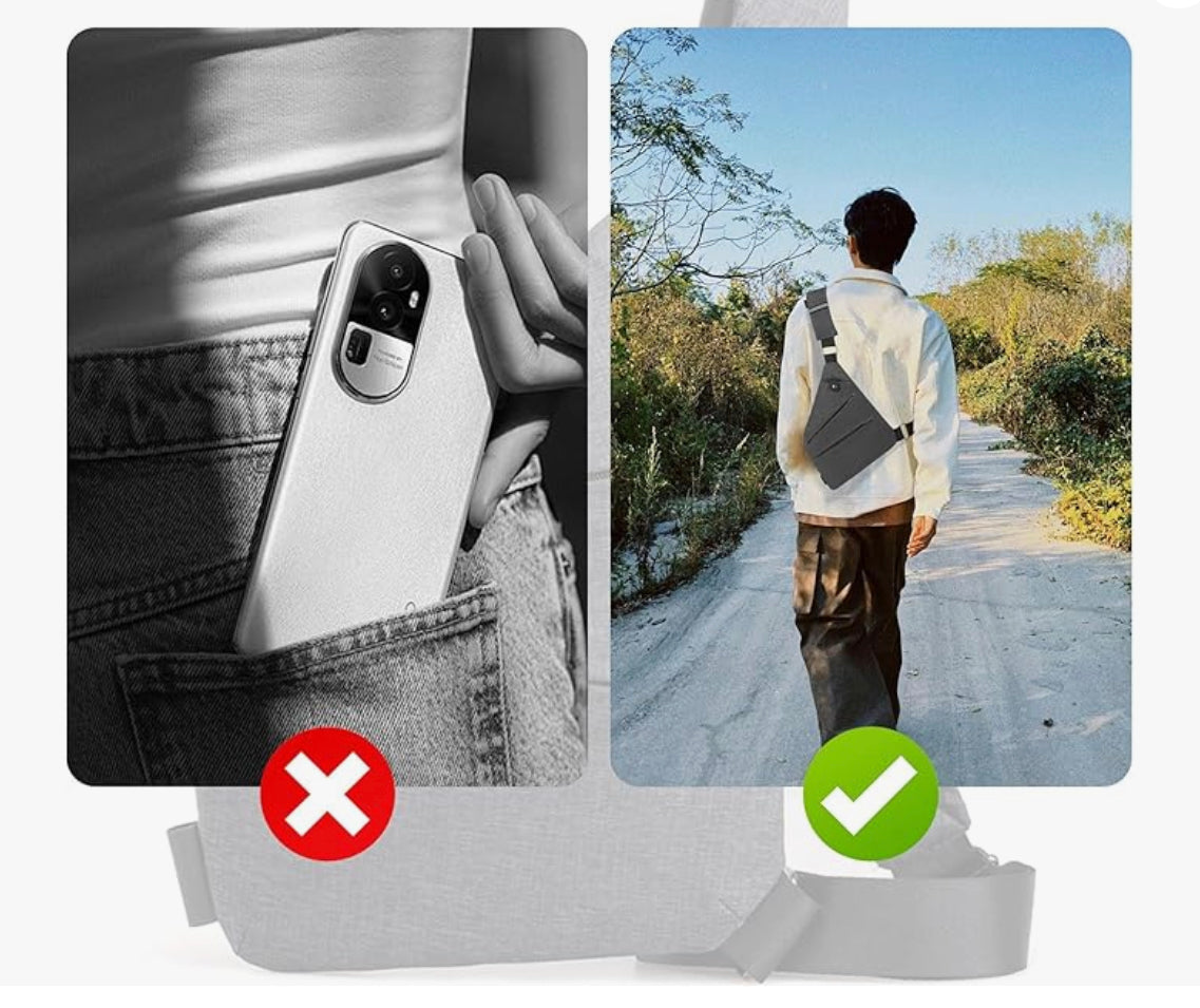 Women's Anti-Theft Nylon Bag with Stripes – Practical and Elegant, Handbag and Shoulder Bag for Outings and Travel