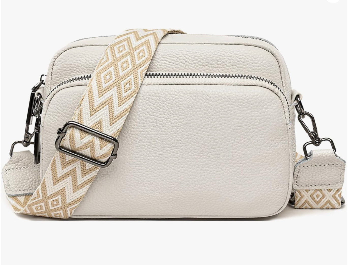 Women's Premium Leather Shoulder Bag with Zipped Compartments – Ergonomic Comfort and Elegant Design