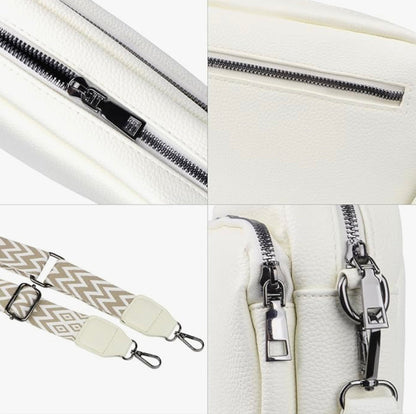 Women's Premium Leather Shoulder Bag with Zipped Compartments – Ergonomic Comfort and Elegant Design