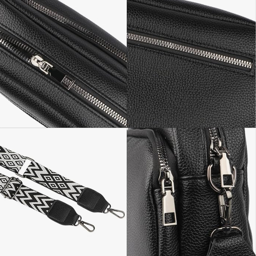 Women's Premium Leather Shoulder Bag with Zipped Compartments – Ergonomic Comfort and Elegant Design