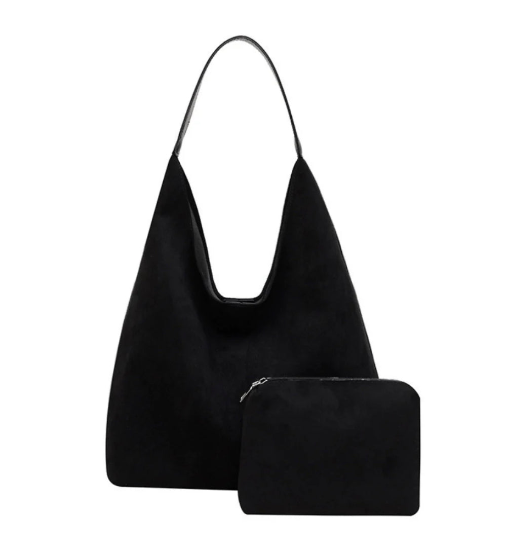 Women's Vegan Leather Semi-Circular Shoulder Bag for 13 Inch Macbook – Elegant and Spacious