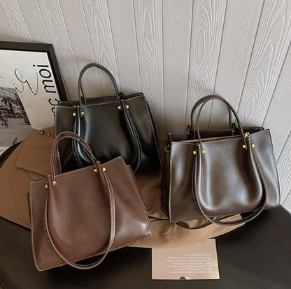 Elegant Leather Handbag for Women with Adjustable Shoulder Strap – Chic and Practical Bag