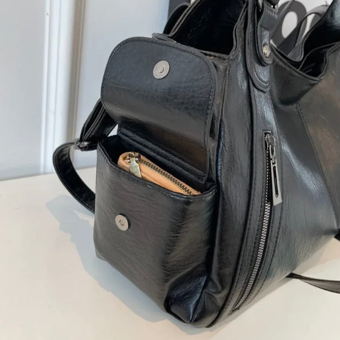 Elegant Leather Tote Bag for Women – Large Storage Space, Ideal for Work and Outings