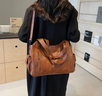 Elegant Leather Tote Bag for Women – Large Storage Space, Ideal for Work and Outings