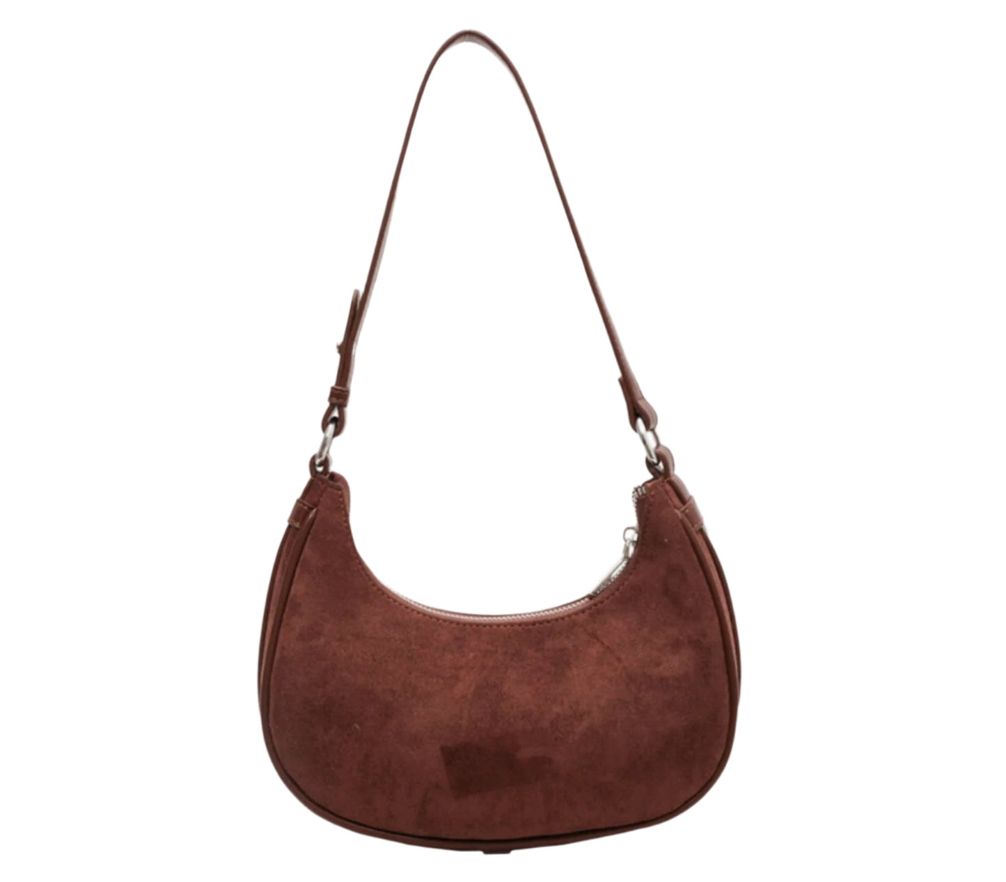 Crescent Shoulder Bag for Women in Faux Suede with Adjustable Strap – Practical and Trendy Handbag