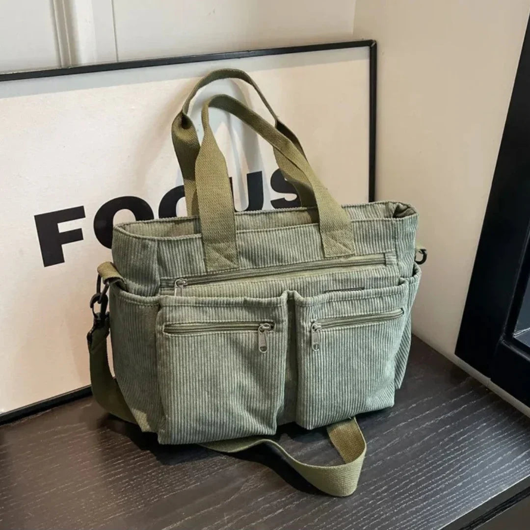 Soft Velvet Shoulder Bag for Women – Large Capacity, Practical Pockets, Multifunctional Design, Ideal for Outings and Travel