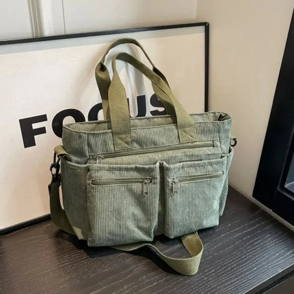 Soft Velvet Shoulder Bag for Women – Large Capacity, Practical Pockets, Multifunctional Design, Ideal for Outings and Travel