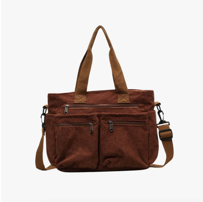 Soft Velvet Shoulder Bag for Women – Large Capacity, Practical Pockets, Multifunctional Design, Ideal for Outings and Travel