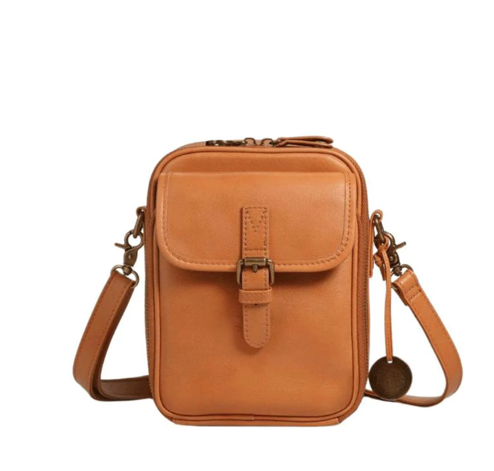 Women's Full Grain Leather Shoulder Bag with Integrated Wallet – Compact and Practical, Ideal for Daily Outings