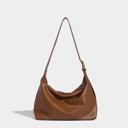 Women's Black Leather Shoulder Bag – Elegant and Practical for All Occasions, Adjustable and Spacious Design