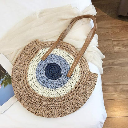 Women's Woven Straw Shoulder Bag – Elegant and Practical for Summer Outings, 30 x 2 x 43 cm
