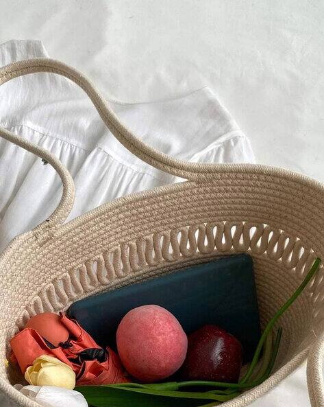 Women's Khaki Straw Beach Bag Handmade – Large Beach Bag Ideal for Summer and Leisure Activities