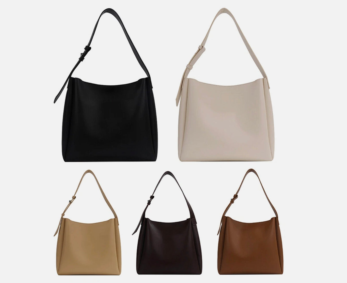 Elegant Women's Faux Leather Handbag with Adjustable Shoulder Strap – Practical and Chic Tote Bag