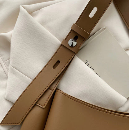 Elegant Women's Faux Leather Handbag with Adjustable Shoulder Strap – Practical and Chic Tote Bag