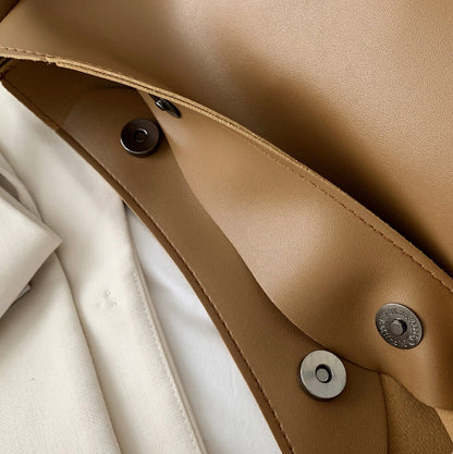 Elegant Women's Faux Leather Handbag with Adjustable Shoulder Strap – Practical and Chic Tote Bag