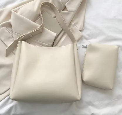 Elegant Women's Faux Leather Handbag with Adjustable Shoulder Strap – Practical and Chic Tote Bag