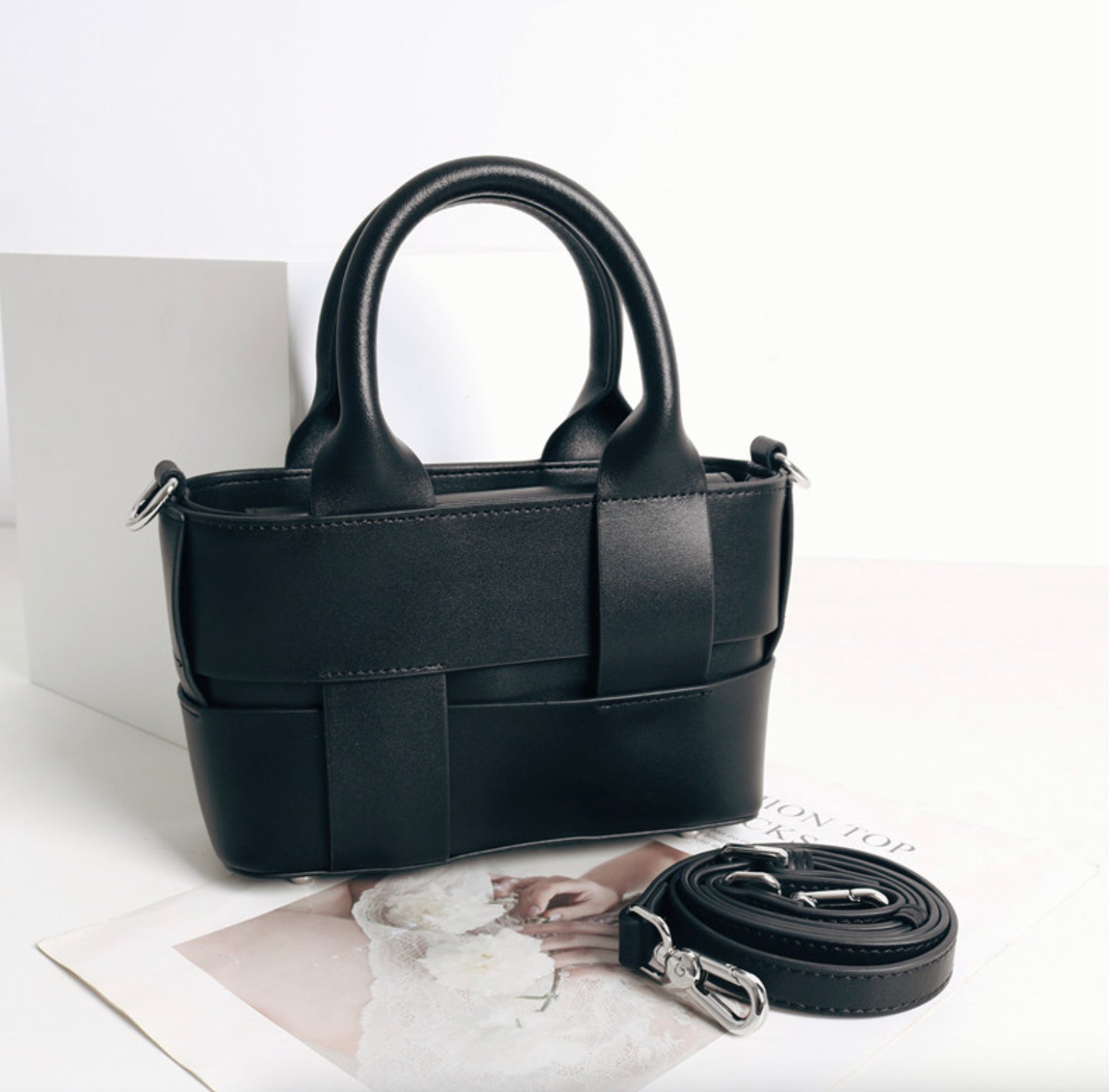 Sac à main en cuir tissé pour femme – Design vintage, intérieur spacieux, bandoulière amovible, 4 couleurs tendance