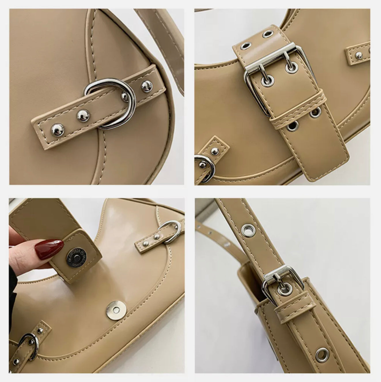 Sac à Main Glamour en Cuir pour Femme – Sac Bandoulière Élégant, 5 Couleurs Disponibles, 24x15x6 cm