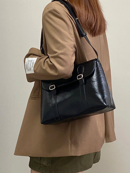 Vintage PU Leather Handbag for Women with Adjustable Shoulder Strap – 29cm x 20cm x 8cm, Elegant and Practical