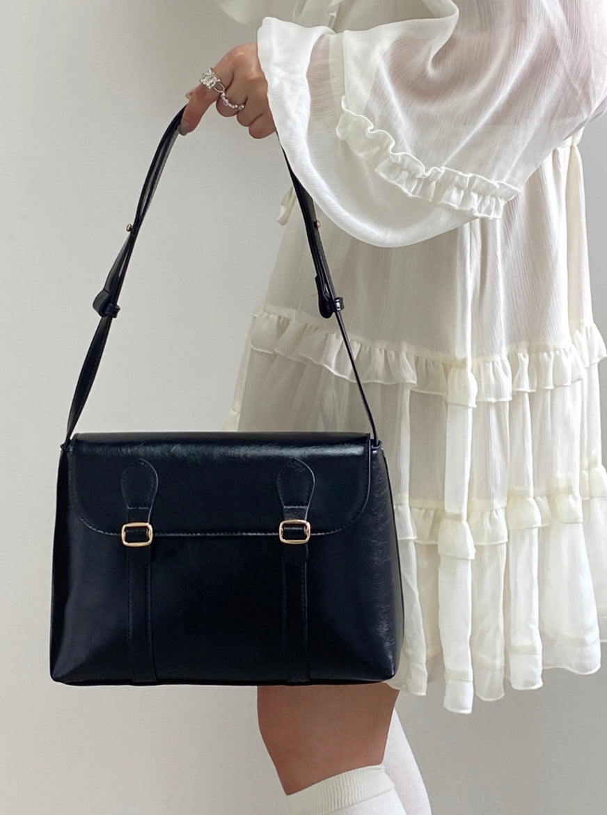 Vintage PU Leather Handbag for Women with Adjustable Shoulder Strap – 29cm x 20cm x 8cm, Elegant and Practical