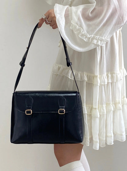 Vintage PU Leather Handbag for Women with Adjustable Shoulder Strap – 29cm x 20cm x 8cm, Elegant and Practical