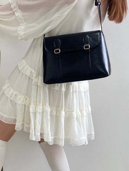 Vintage PU Leather Handbag for Women with Adjustable Shoulder Strap – 29cm x 20cm x 8cm, Elegant and Practical