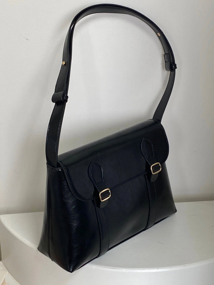 Vintage PU Leather Handbag for Women with Adjustable Shoulder Strap – 29cm x 20cm x 8cm, Elegant and Practical