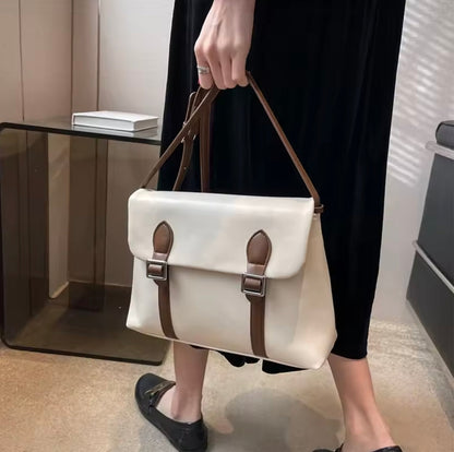 Vintage PU Leather Handbag for Women with Adjustable Shoulder Strap – 29cm x 20cm x 8cm, Elegant and Practical