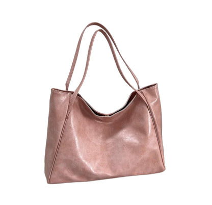 Women's Soft PU Leather Tote Bag – Large Retro Style, Practical and Elegant for Daily Use