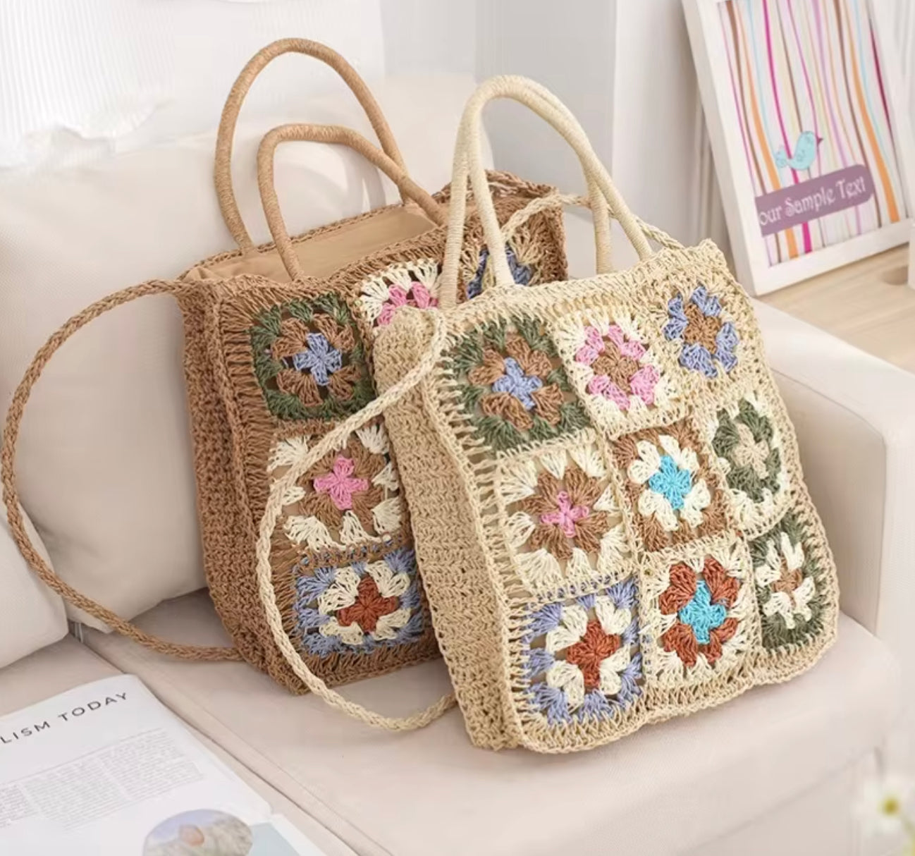 Bohemian Genuine Leather Bag for Women - Elegant Handbag with Spacious Compartments and Modern Design