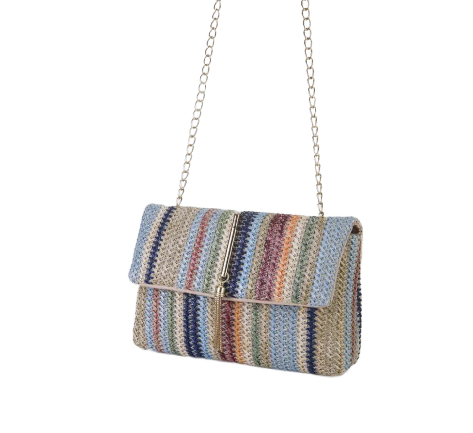 Women's Multicolor Handbag with Adjustable Strap – Dimensions 24x17x9 cm, Modern and Elegant Design