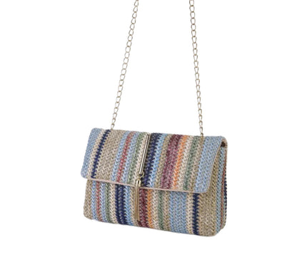 Women's Multicolor Handbag with Adjustable Strap – Dimensions 24x17x9 cm, Modern and Elegant Design