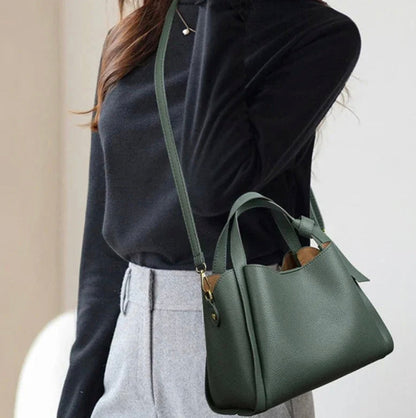 Women's Sophie Shoulder Bag in Synthetic Leather - Elegant, Practical, Adjustable Shoulder Strap, Spacious Interior - Black