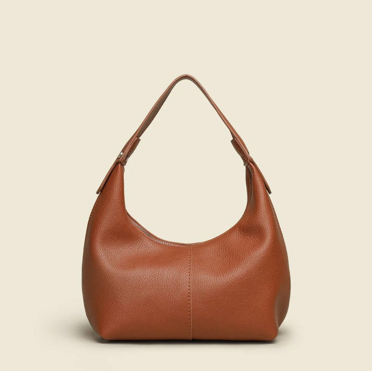 Women's Soft Leather Handbag Josephine – Elegant, Practical and Adjustable Shoulder Strap, Black or Brown