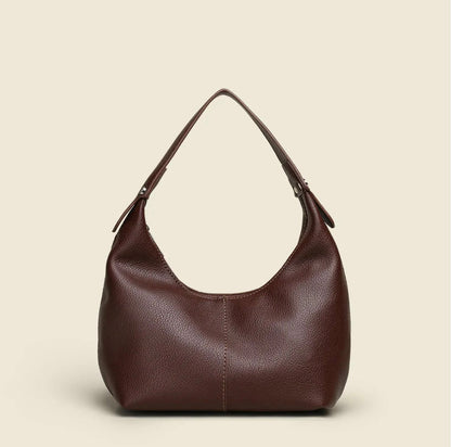 Women's Soft Leather Handbag Josephine – Elegant, Practical and Adjustable Shoulder Strap, Black or Brown