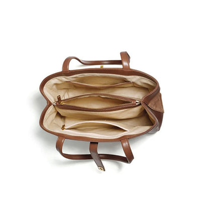 Elegant Women's Suede Handbag with Inner Pocket – Spacious Bag for Office and Casual Outings