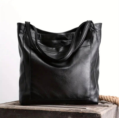 Women's Elegant Aged Leather Handbag – Large Size, Scratch and Water Resistant, Ideal for All Occasions