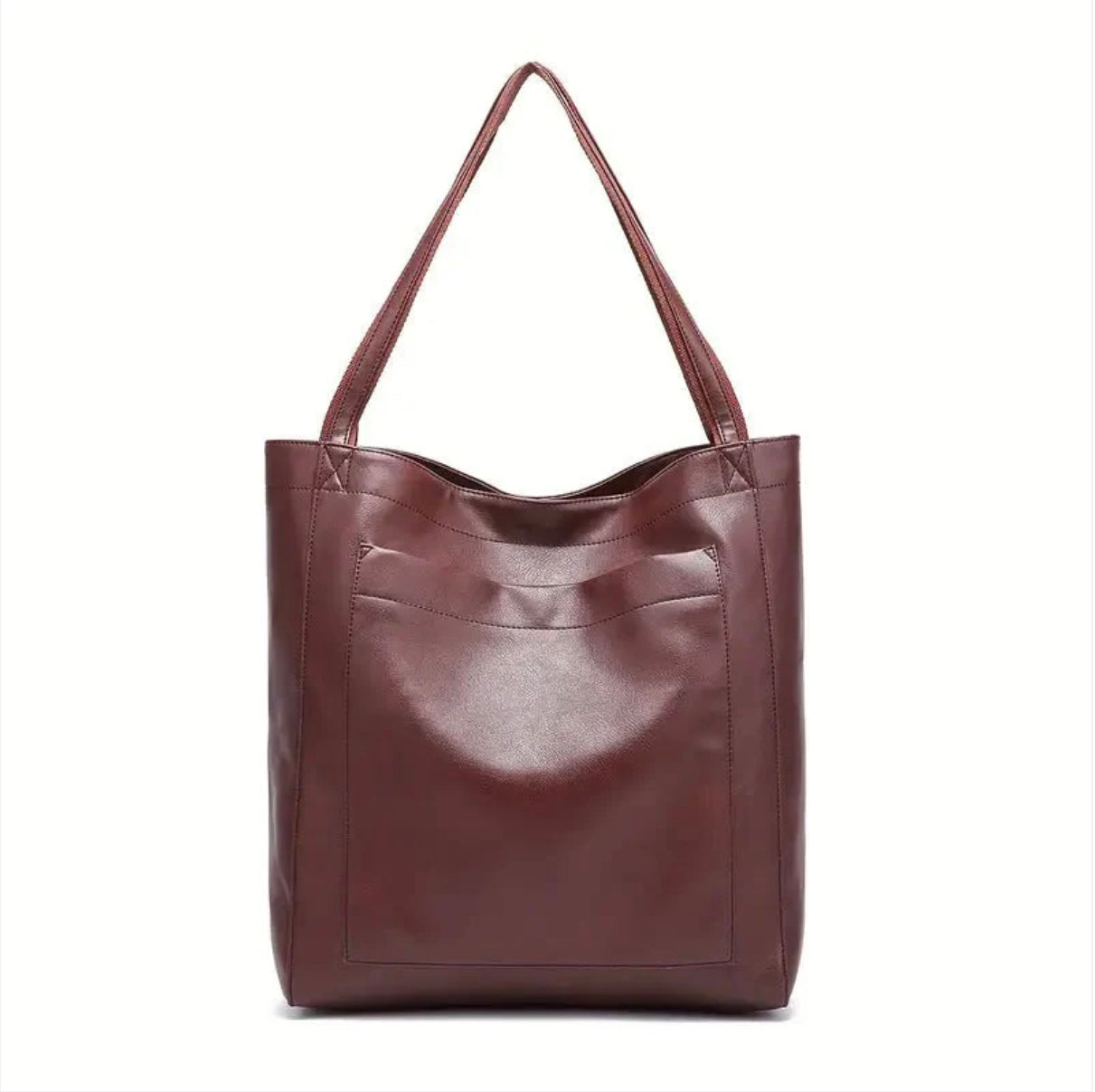 Women's Elegant Aged Leather Handbag – Large Size, Scratch and Water Resistant, Ideal for All Occasions
