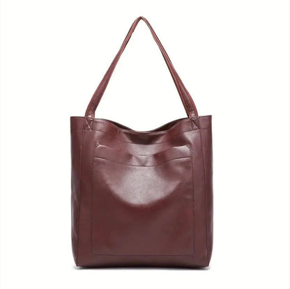 Women's Elegant Aged Leather Handbag – Large Size, Scratch and Water Resistant, Ideal for All Occasions