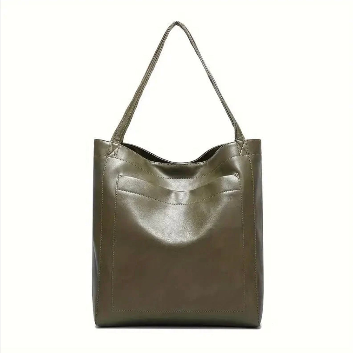 Women's Elegant Aged Leather Handbag – Large Size, Scratch and Water Resistant, Ideal for All Occasions