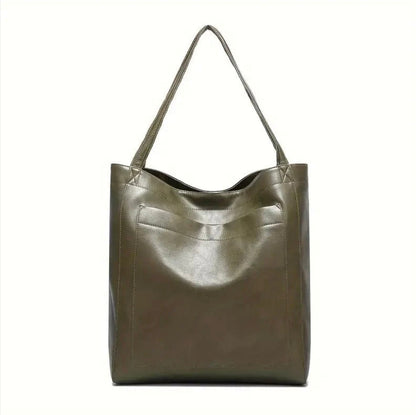 Women's Elegant Aged Leather Handbag – Large Size, Scratch and Water Resistant, Ideal for All Occasions
