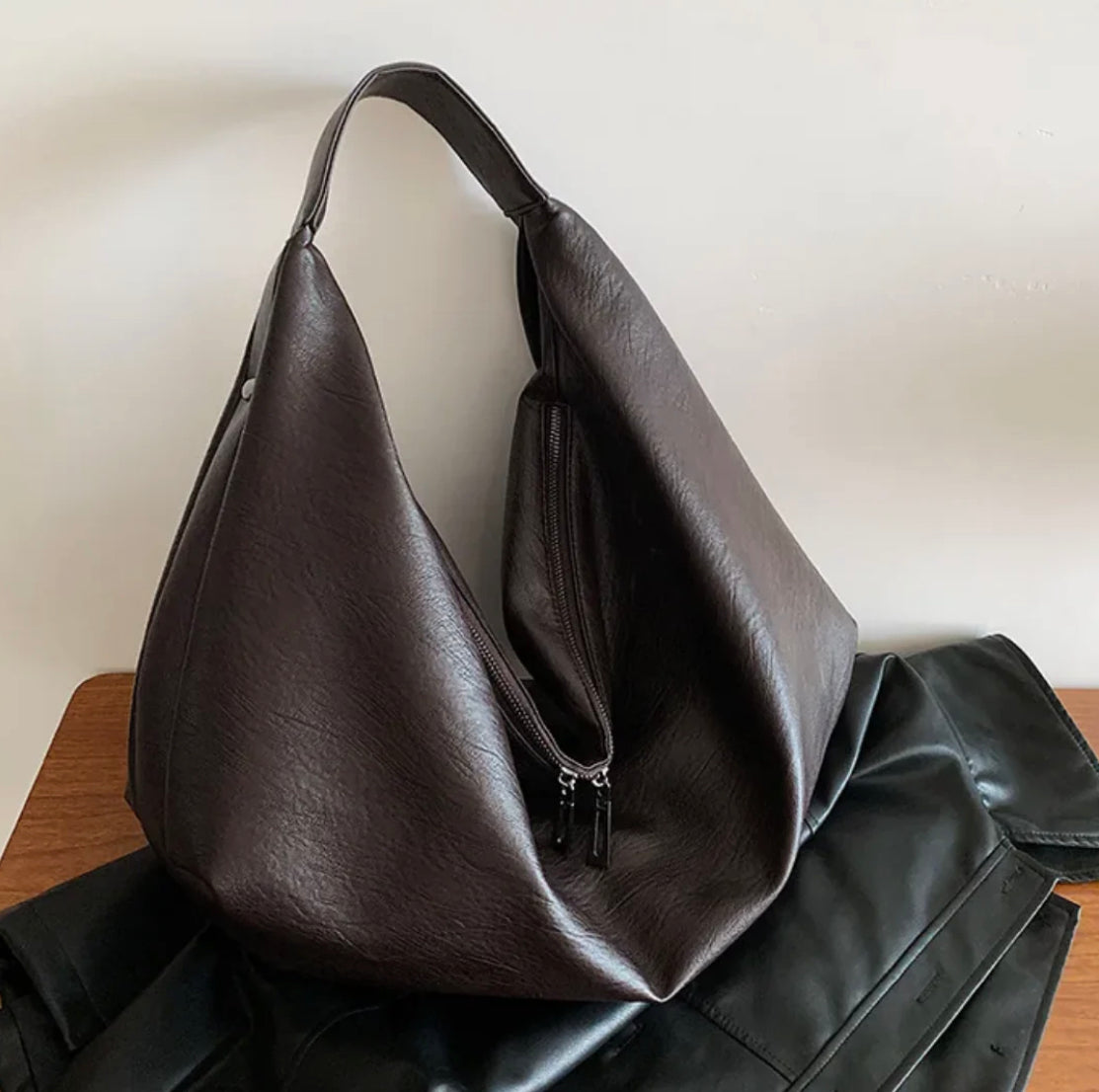 Sac à main femme Pauline en cuir PU avec doublure en nylon et poche zippée – 43 x 35 x 32 cm, élégant et pratique