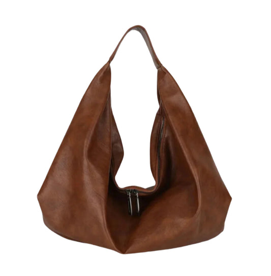 Women's handbag Pauline in PU leather with nylon lining and zippered pocket – 43 x 35 x 32 cm, elegant and practical