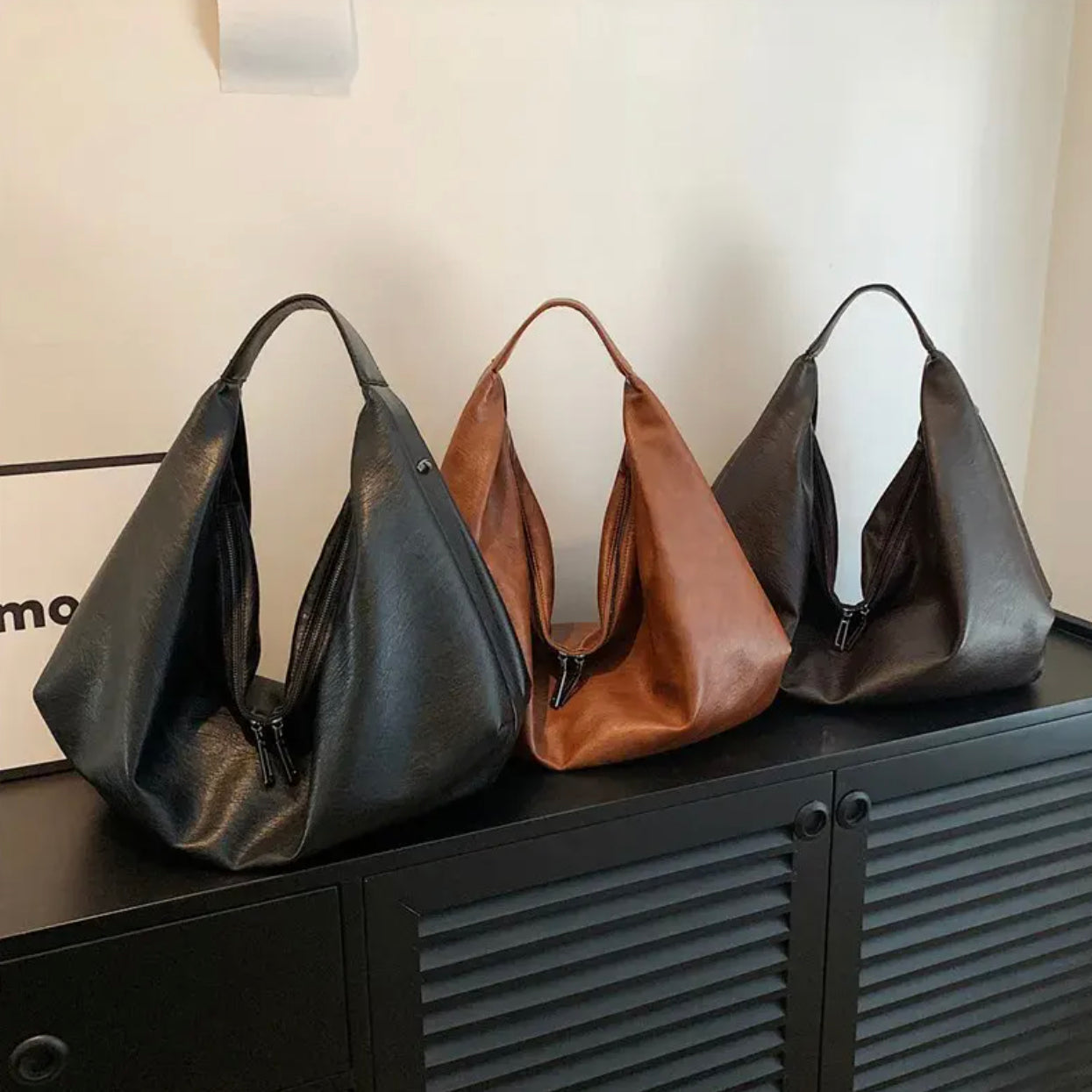Sac à main femme Pauline en cuir PU avec doublure en nylon et poche zippée – 43 x 35 x 32 cm, élégant et pratique